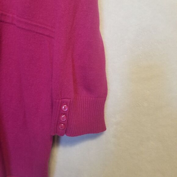 LL Bean Large Sweater Angora Blend Peplum Babydoll Fuchsia Pink Vtg Y2k Preppy - Picture 2 of 9